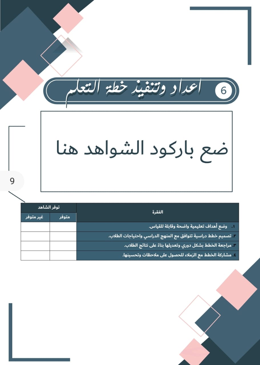سجل الاداء الوظيفي معلمين - قابل للتعديل